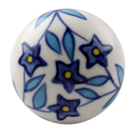 Blue Star Ceramic Floral Wine Stopper